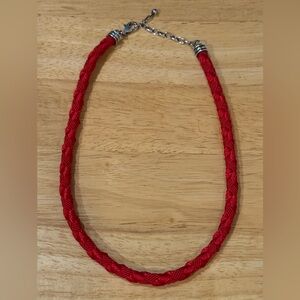 Necklace Joseph Esposito Red Cord Braided And Sterling Silver